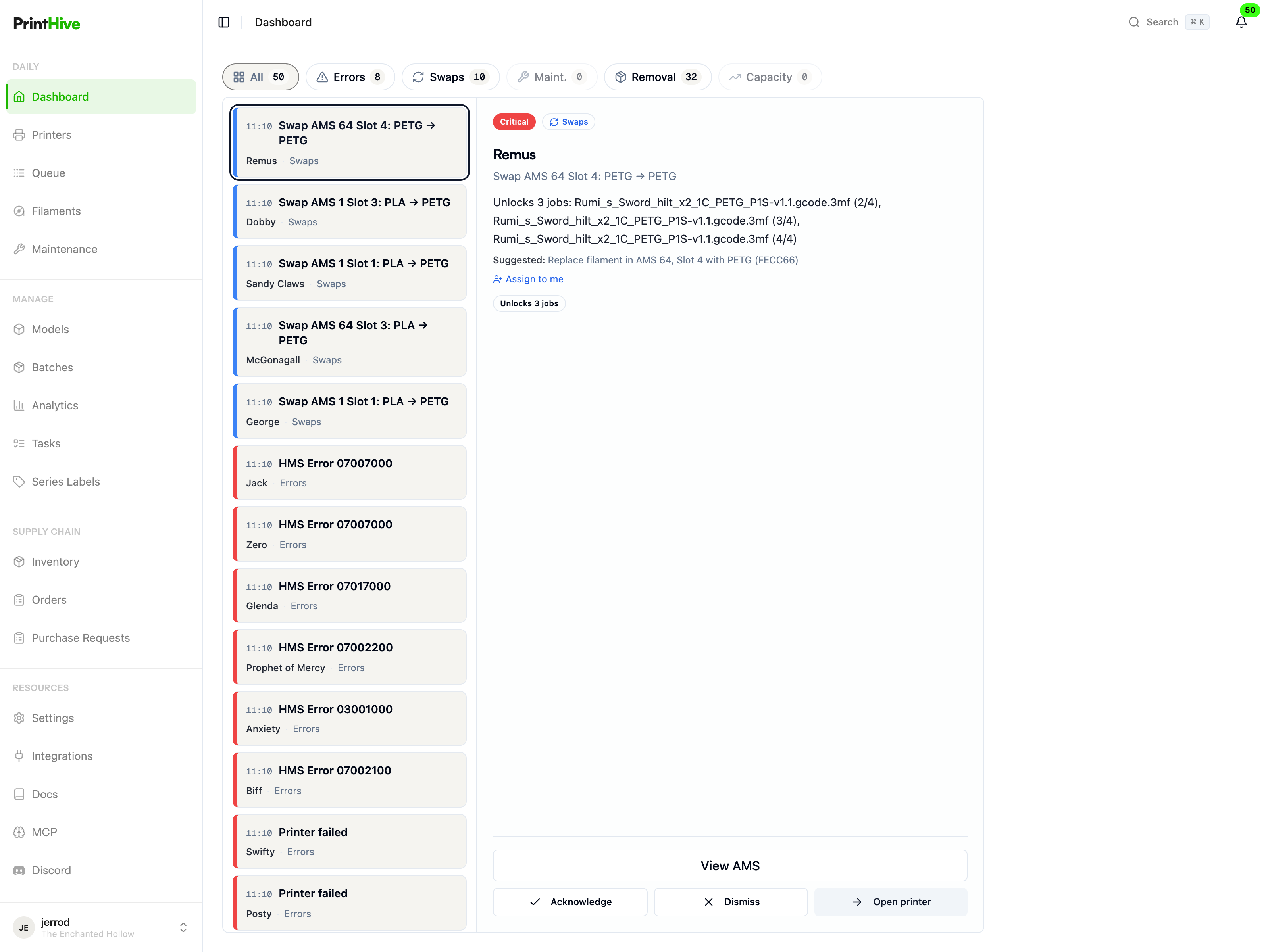 Fleet Monitoring in Print Hive